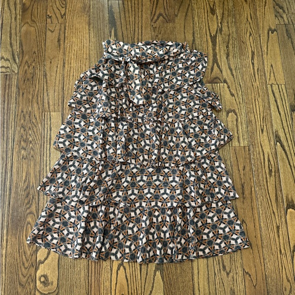 Marie Oliver multi colored peppercorn lattice tiered skirt- Size 2 - Picture 3 of 4